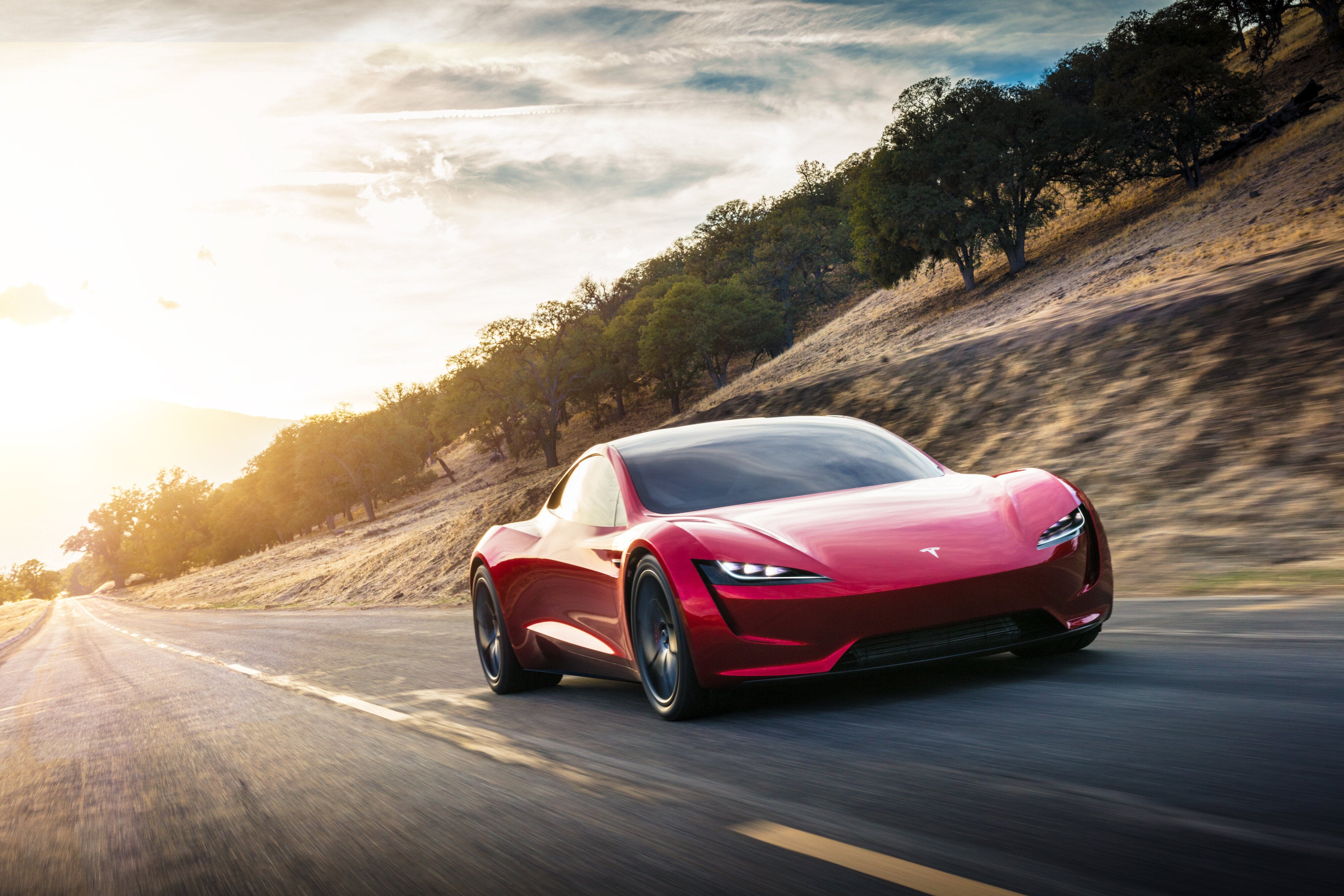 Tesla Roadster rød